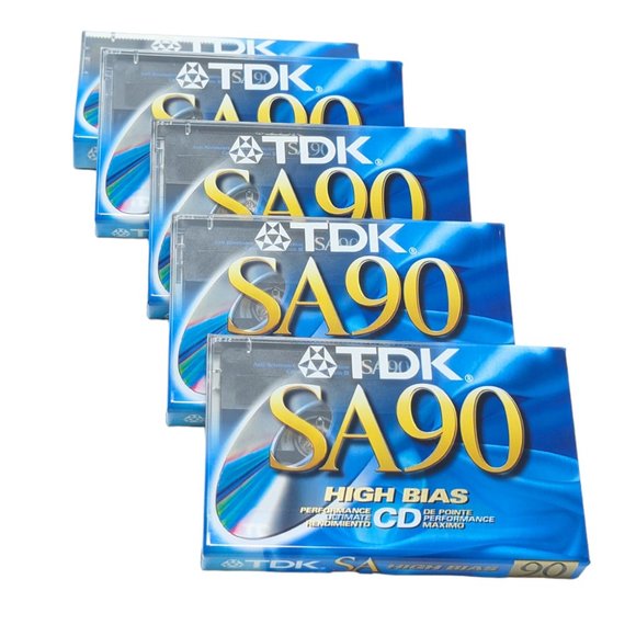 x5 Brand New in Package TDK SA90 High Bias Blank Cassette Tapes - Picture 2 of 9